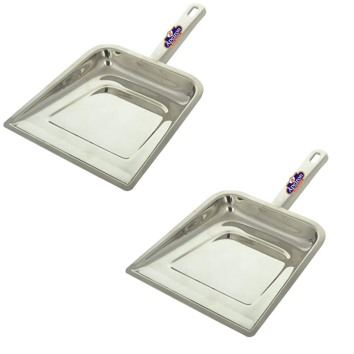 Apeiron Stainless Steel Cleaning Dustpan | Supdi | Silver | for Kitchen Garden Office | Pack of 2