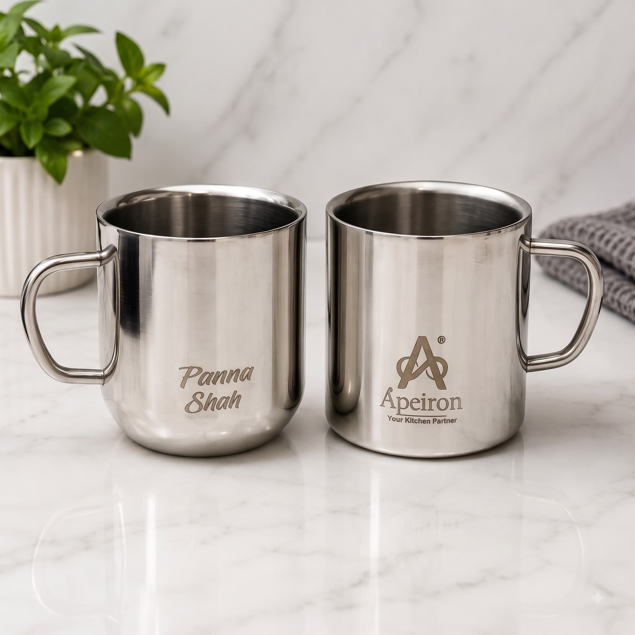 Apeiron Stainless Steel Customied Double Wall Mug (Any 1)