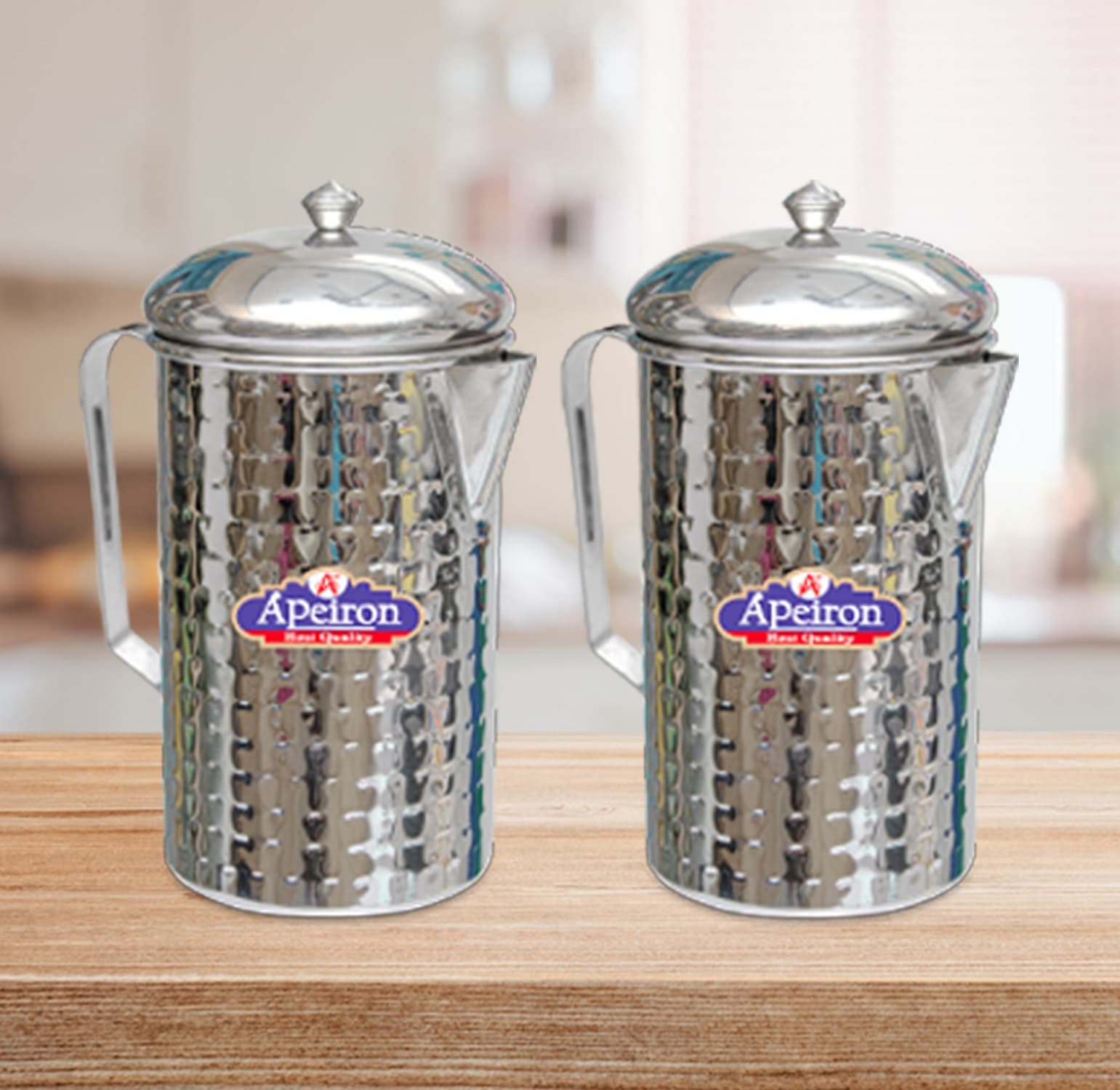 Stainless Steel Water jug with Lid and Handle, 2000 ML (Pitcher Pack of 2)