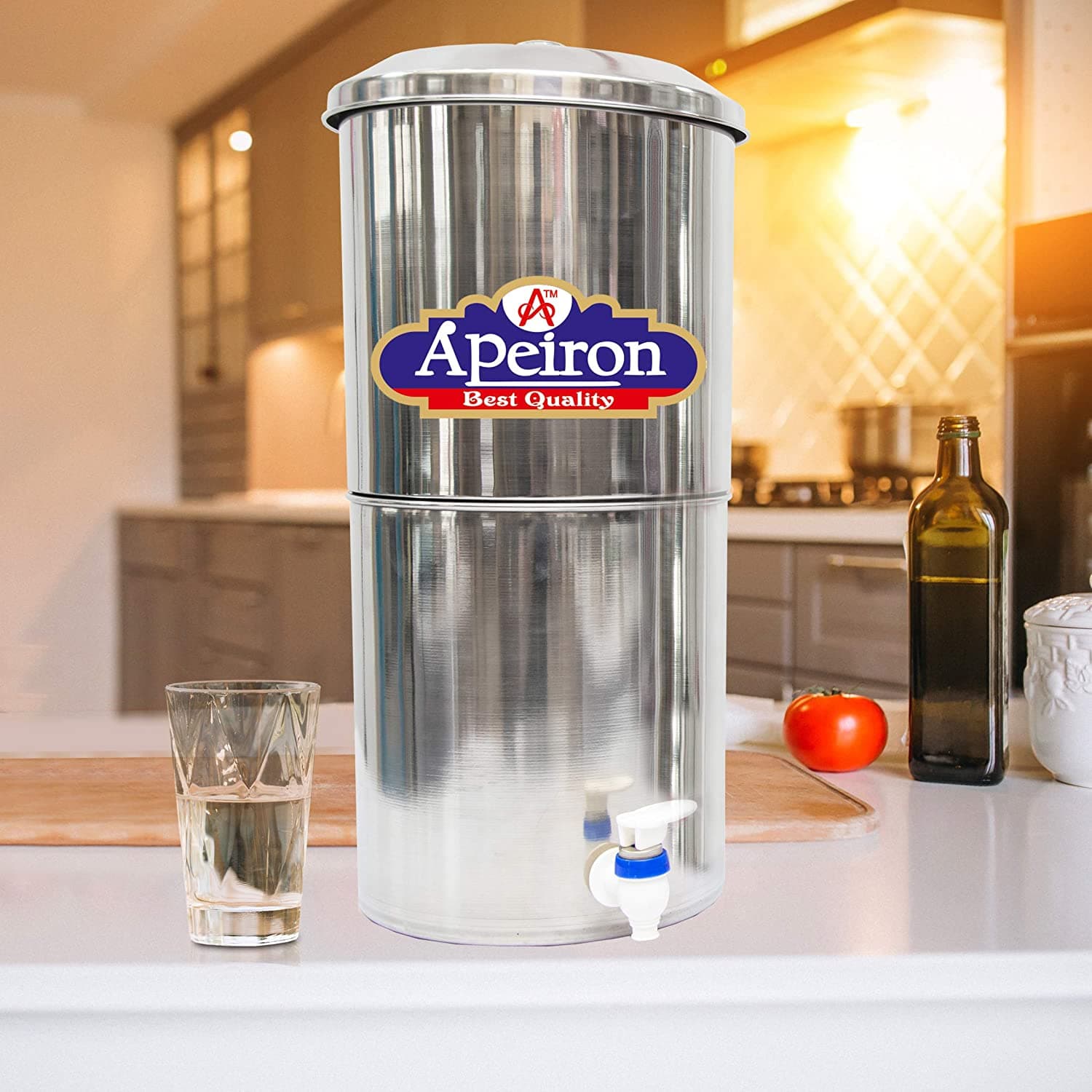 Apeiron Stainless Steel Water Filter 18LTR With 2 Candle And Tap