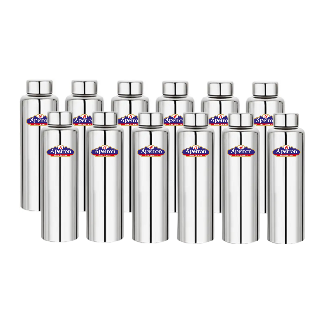 Apeiron Stainless Steel Matt Fridge Water Bottle 1000ml Pack Of 12