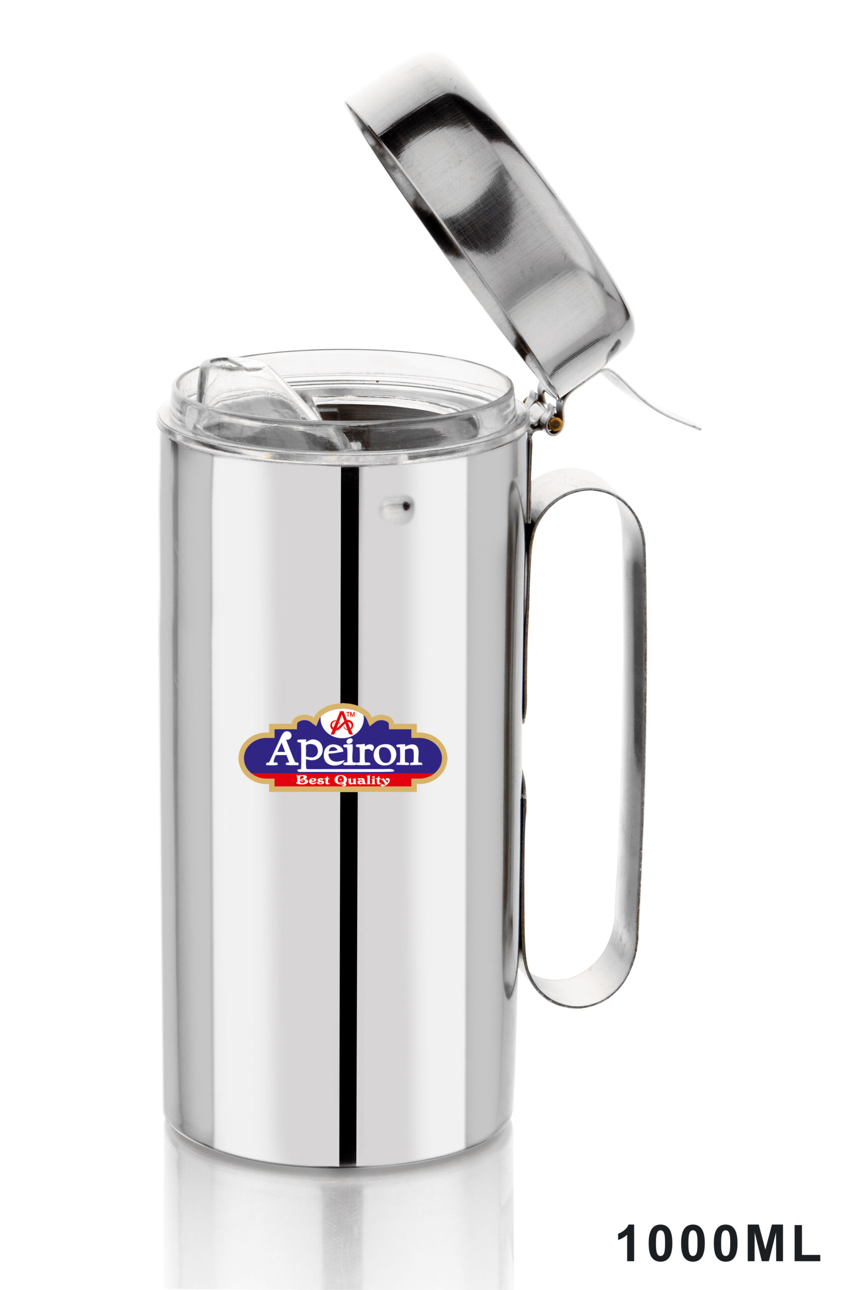 Apeiron Stainless Steel Oil Can Dispenser with Handle 1000 ML Pack Of 1