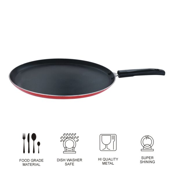 Apeiron Non Stick Red Dosa Tawa 26Cm With Bakelite Handle Pack Of 1 - Image 3