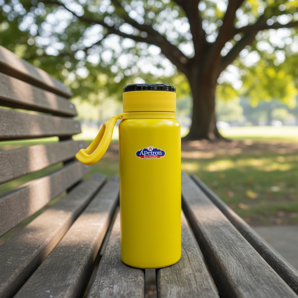 Apeiron Vaccum Flask Yellow Stainless Steel Leak Proof Hot & Cold Water Bottle 1200ml Pack Of 1