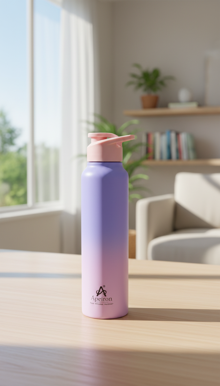 Apeiron Stainless Steel Multicolour Purple & Pink Sipper Bottle Pack Of 1