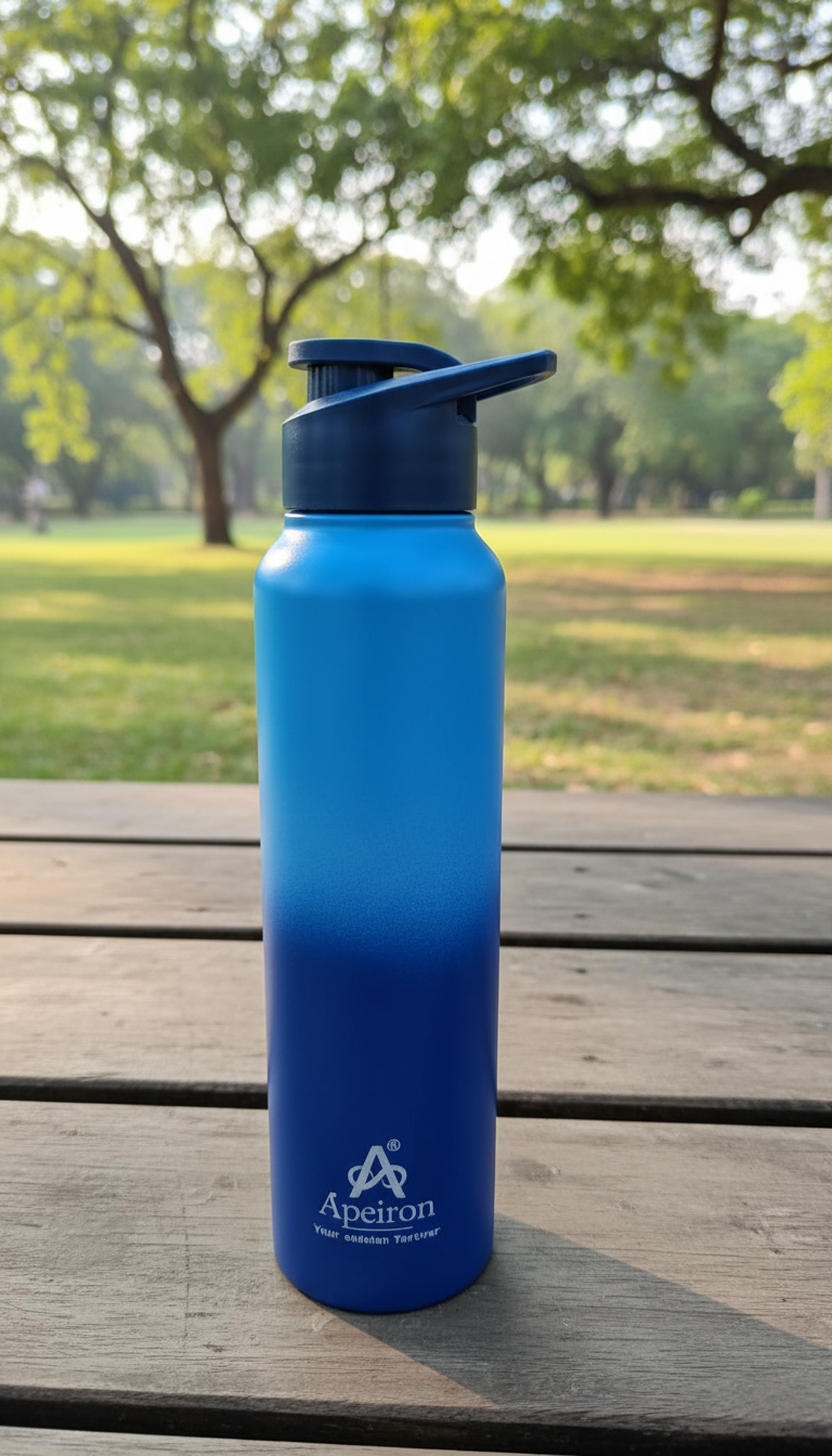 Apeiron Stainless Steel Multicolour Dark Blue & Light Blue Sipper Bottle Pack Of 1